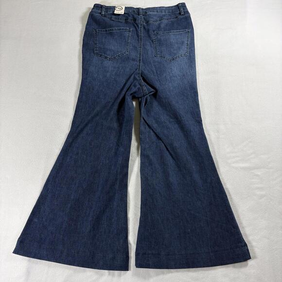 FTF Womens Vintage Y2K Distressed Flare Jeans Size 14 NWT Stretch Denim Retro EU - Picture 10 of 11